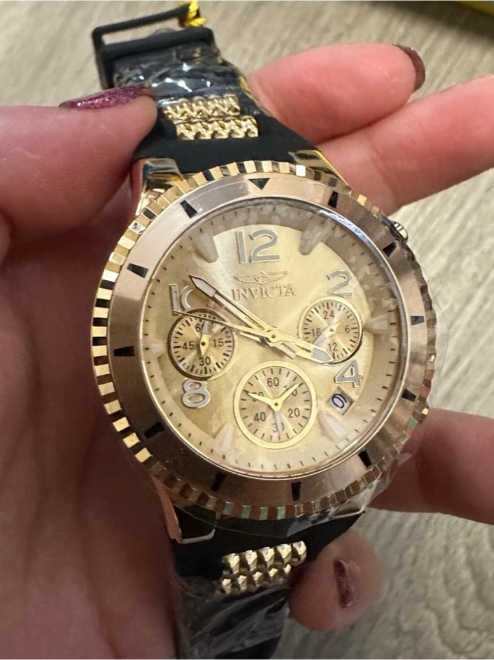 Invicta BLU Women's Watch - 39mm, Gold, Black (36909) - Picture 6 of 10